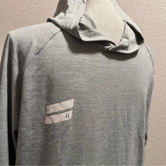 Hurley Light Gray Lightweight Performance Hoodie - Size Large - Picture 1 of 10